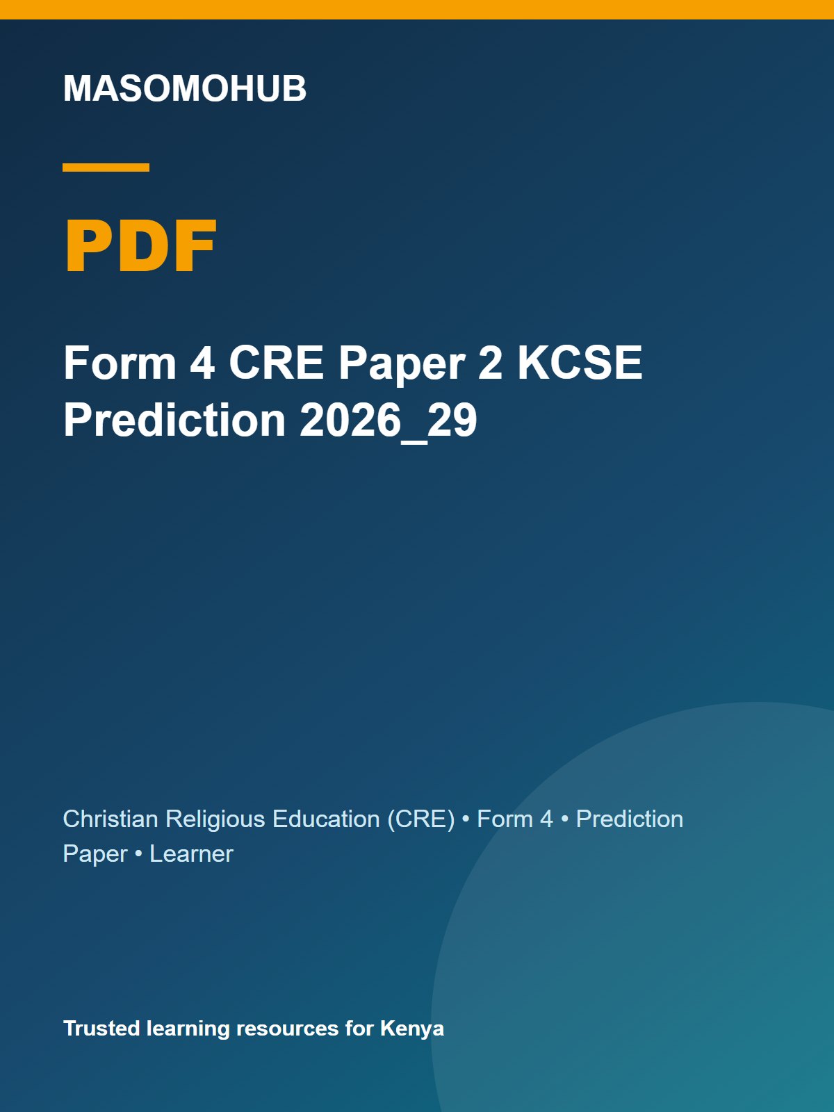 Thumbnail preview of Form 4 CRE Paper 2 KCSE Prediction 2026_29