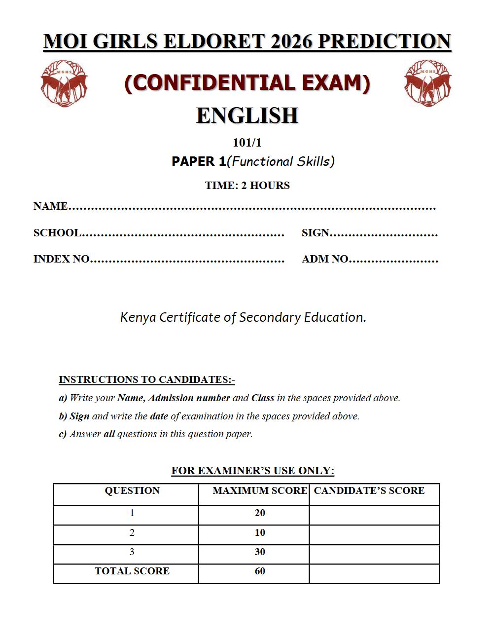 Thumbnail preview of Form 4 English Paper 1 KCSE Prediction 2026_24