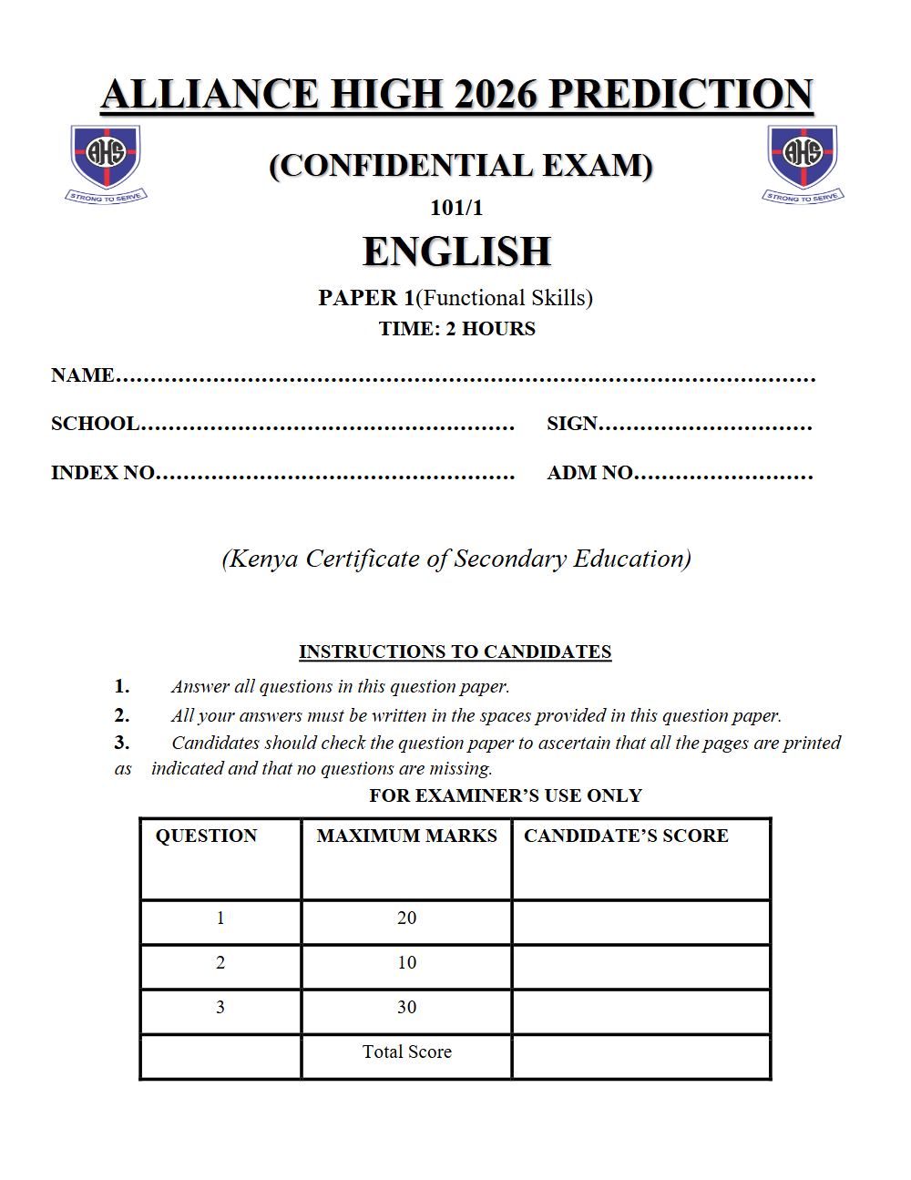 Thumbnail preview of Form 4 English Paper 1 KCSE Prediction 2026_5