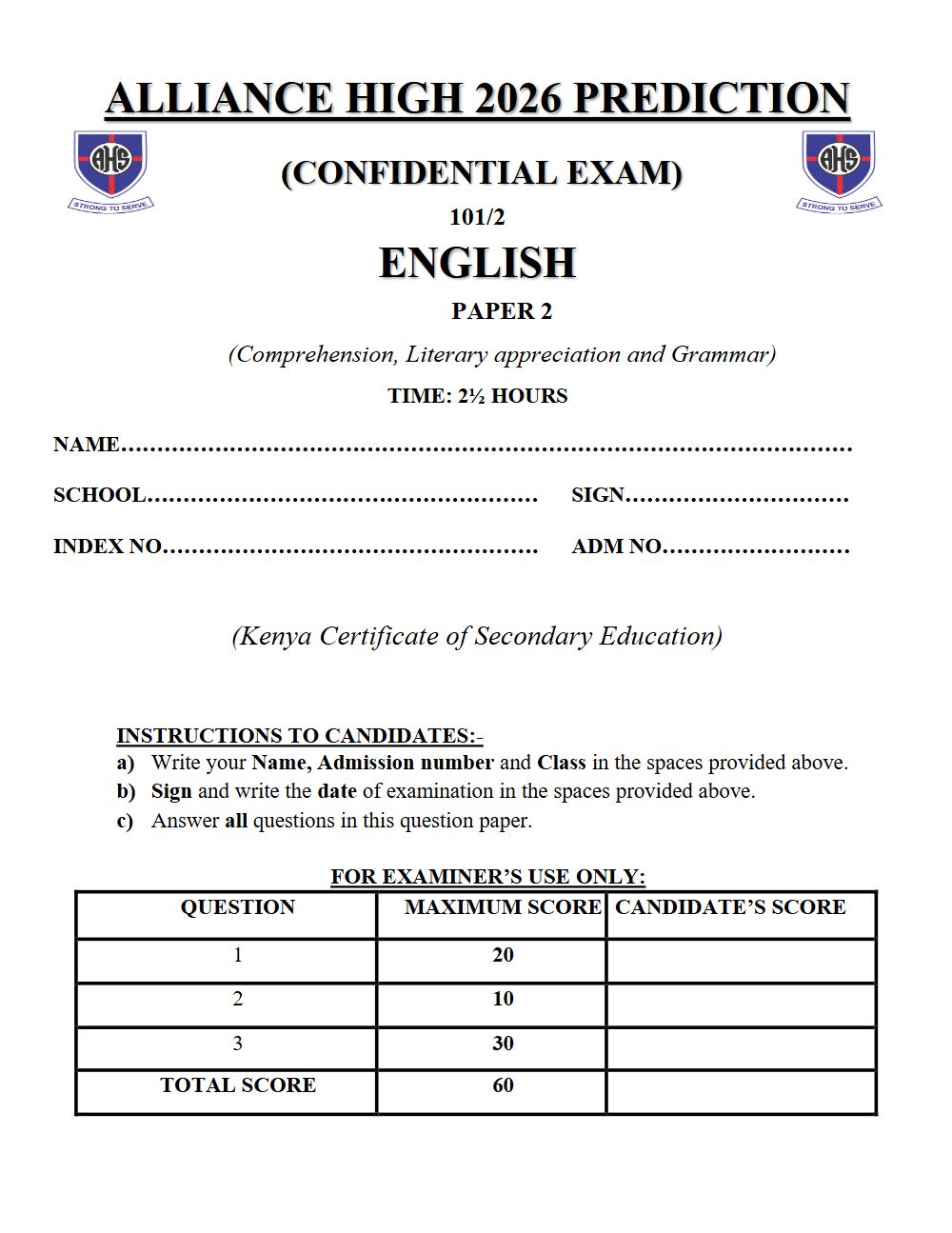 Thumbnail preview of Form 4 English Paper 2 KCSE Prediction 2026_5