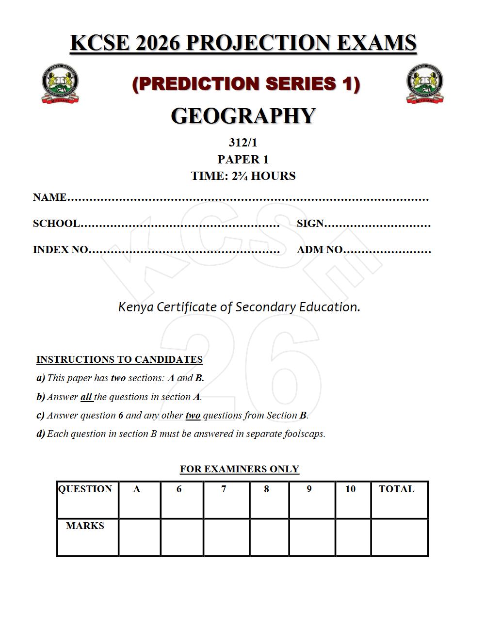 Thumbnail preview of Form 4 Geography Paper 1 KCSE Prediction 2026_16