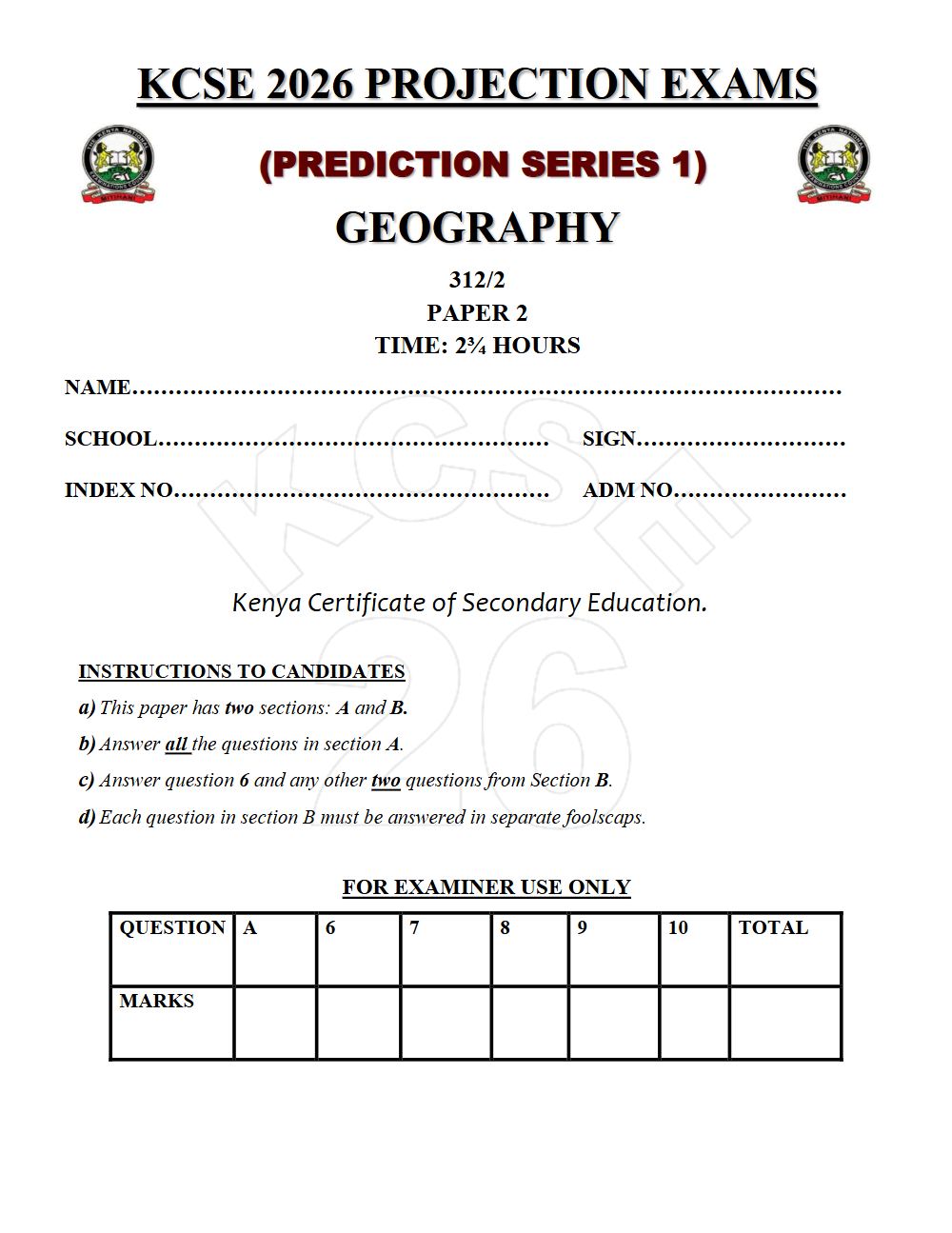 Thumbnail preview of Form 4 Geography Paper 2 KCSE Prediction 2026_16