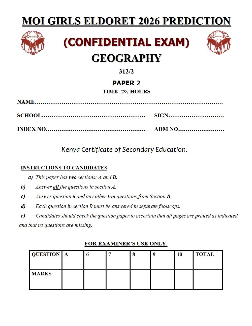 Thumbnail preview of Form 4 Geography Paper 2 KCSE Prediction 2026_24