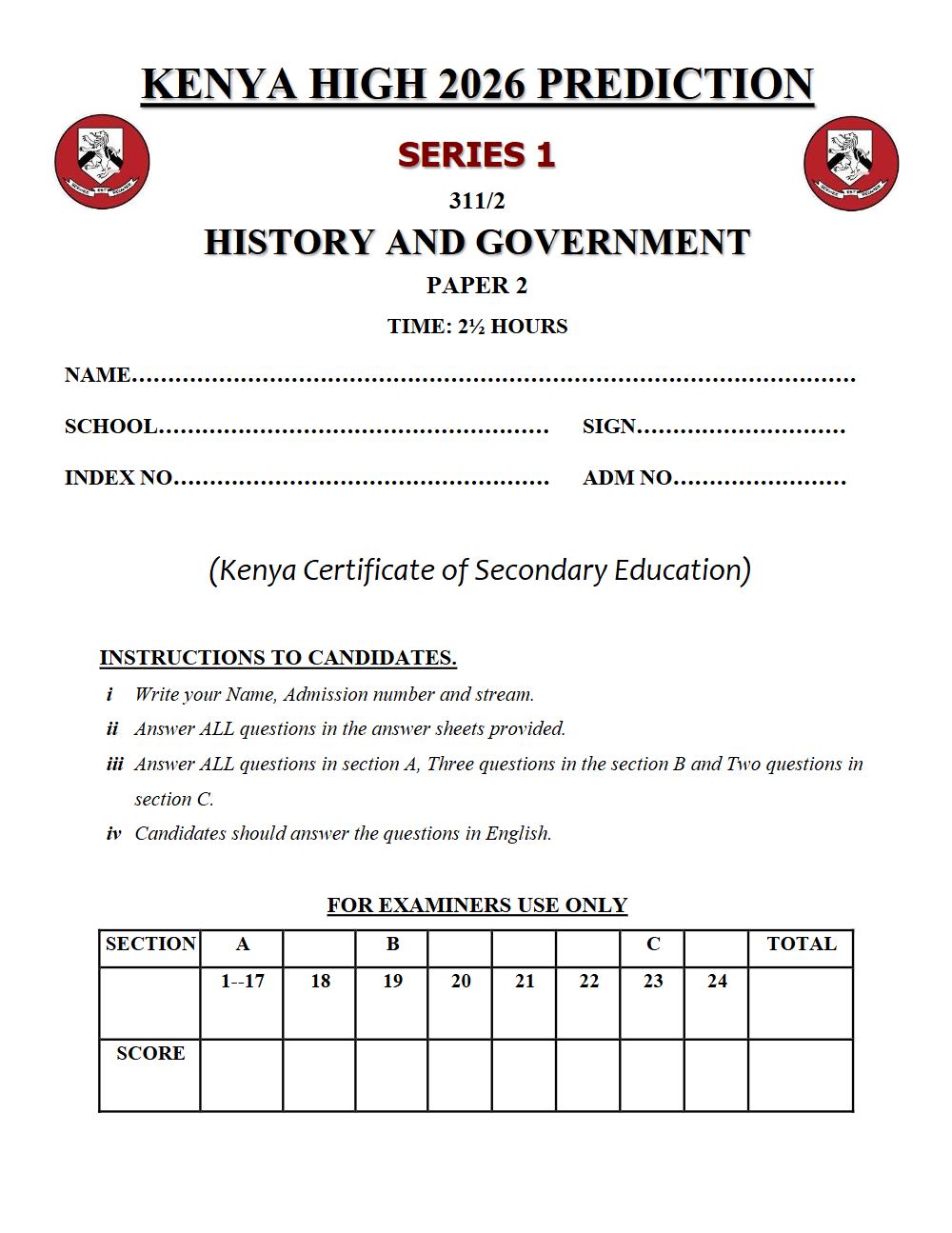 Thumbnail preview of Form 4 History and Government Paper 2 KCSE Prediction 2026_11