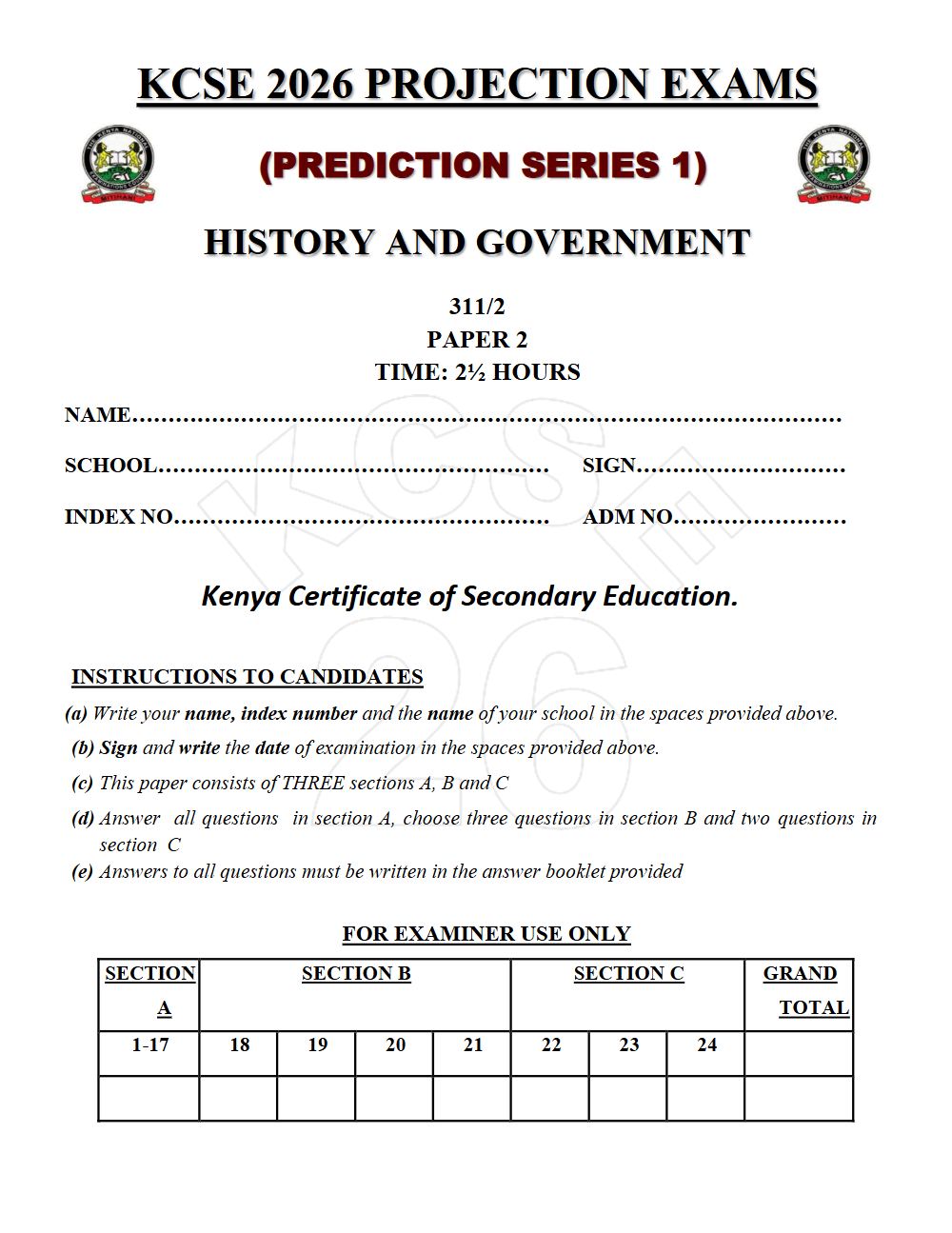 Thumbnail preview of Form 4 History and Government Paper 2 KCSE Prediction 2026_16