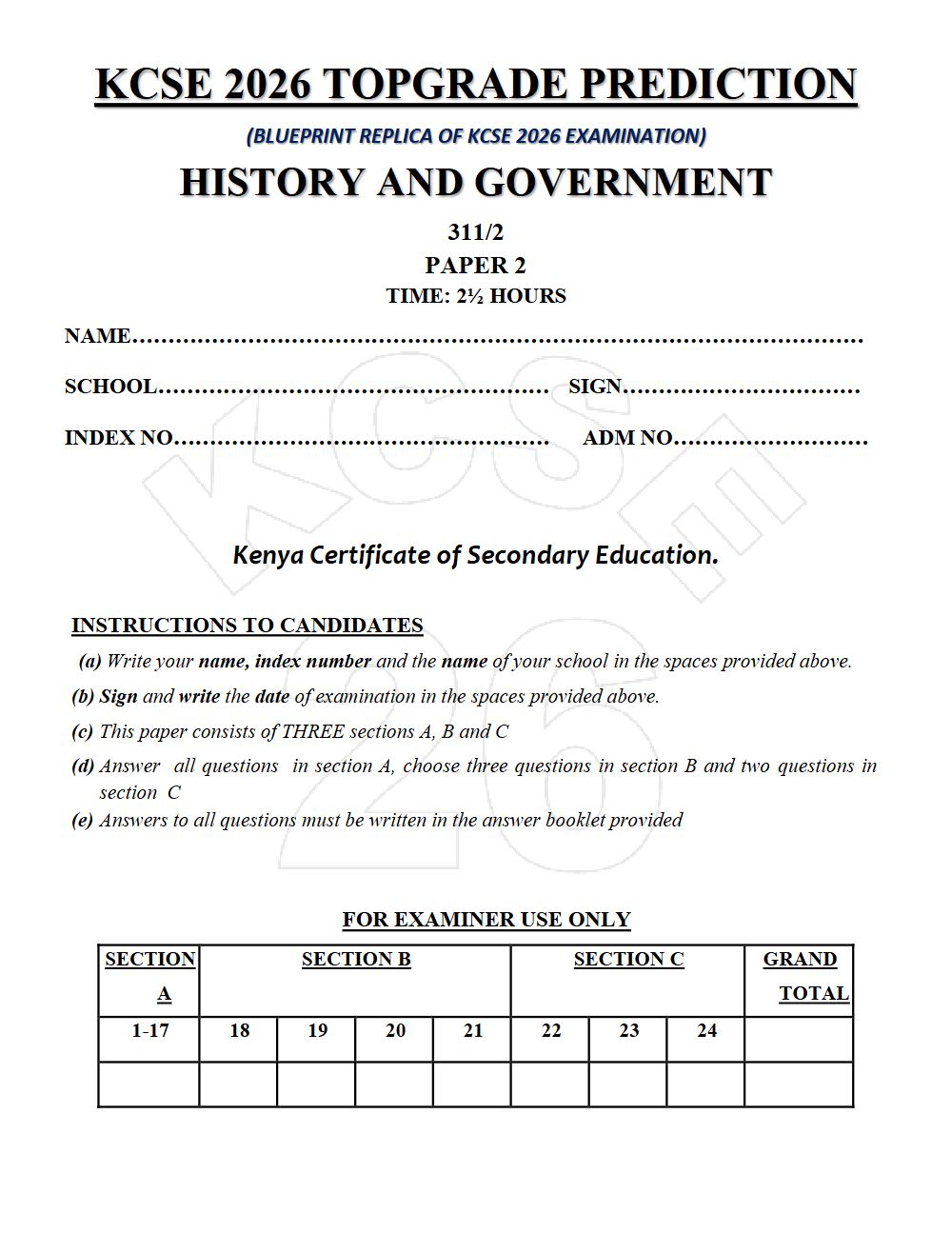 Thumbnail preview of Form 4 History and Government Paper 2 KCSE Prediction 2026_20