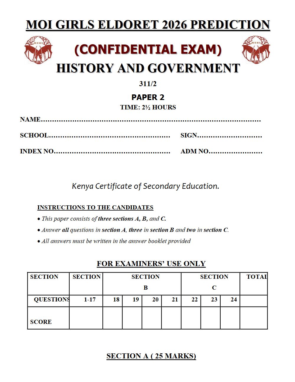 Thumbnail preview of Form 4 History and Government Paper 2 KCSE Prediction 2026_24