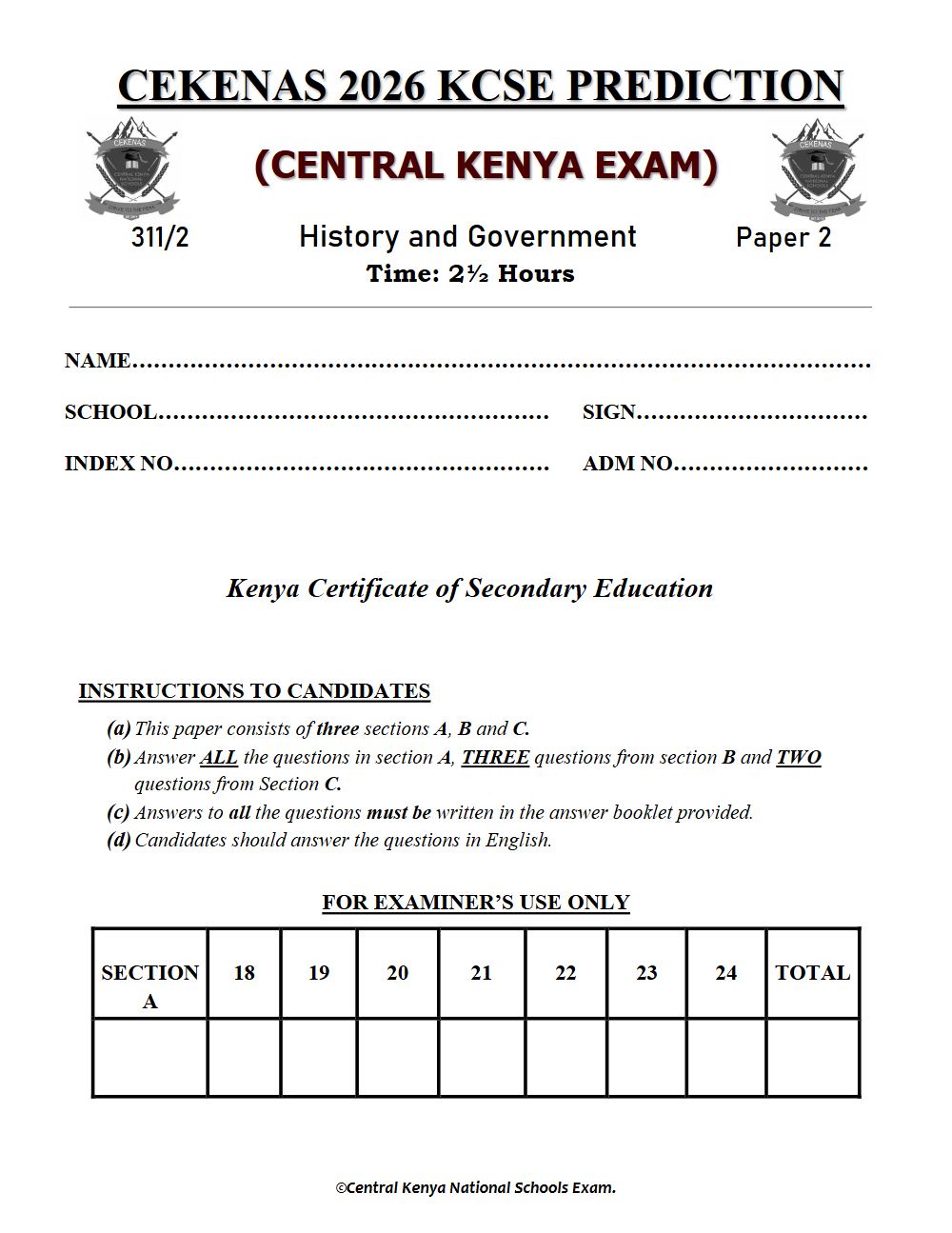 Thumbnail preview of Form 4 History and Government Paper 2 KCSE Prediction 2026_7