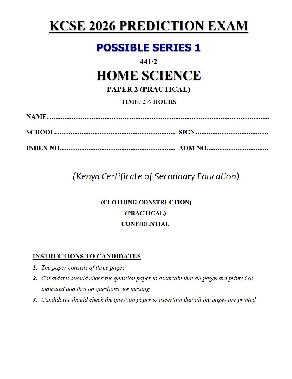 Thumbnail preview of Form 4 Home Science Paper 2 KCSE Prediction 2026_14
