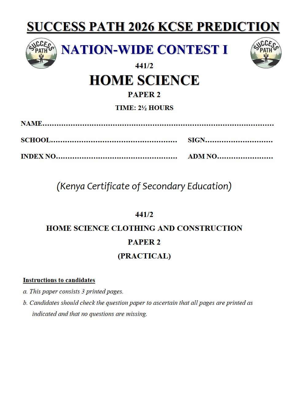 Thumbnail preview of Form 4 Home Science Paper 2 KCSE Prediction 2026_31