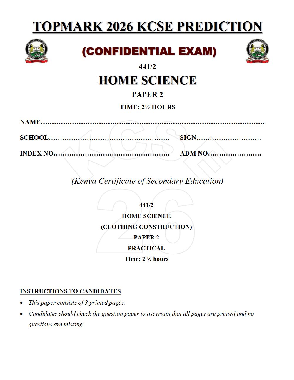 Thumbnail preview of Form 4 Home Science Paper 2 KCSE Prediction 2026_32