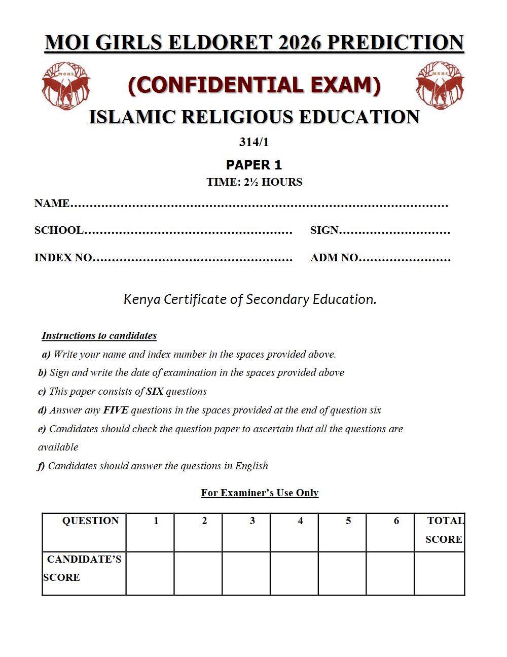 Thumbnail preview of Form 4 IRE Paper 1 KCSE Prediction 2026_24