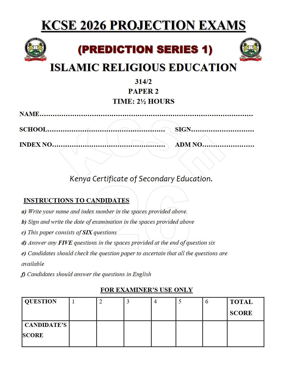 Thumbnail preview of Form 4 IRE Paper 2 KCSE Prediction 2026_16