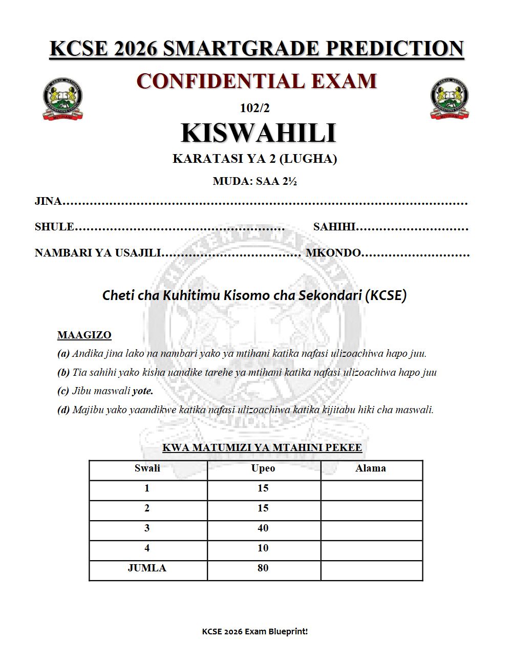 Thumbnail preview of Form 4 Kiswahili Paper 2 KCSE Prediction 2026_19