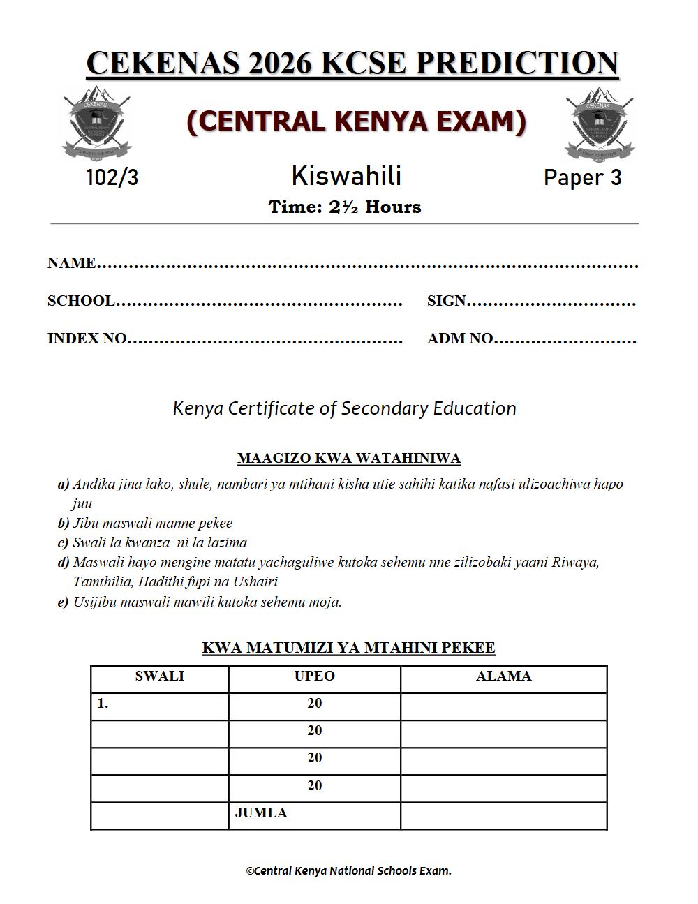 Thumbnail preview of Form 4 Kiswahili Paper 3 KCSE Prediction 2026_7
