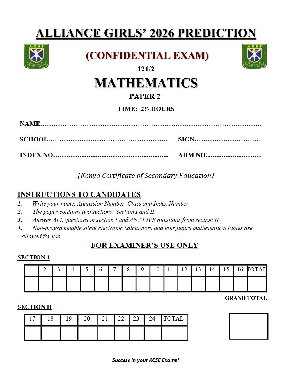 Thumbnail preview of Form 4 Mathematics Paper 2 KCSE Prediction 2026_6