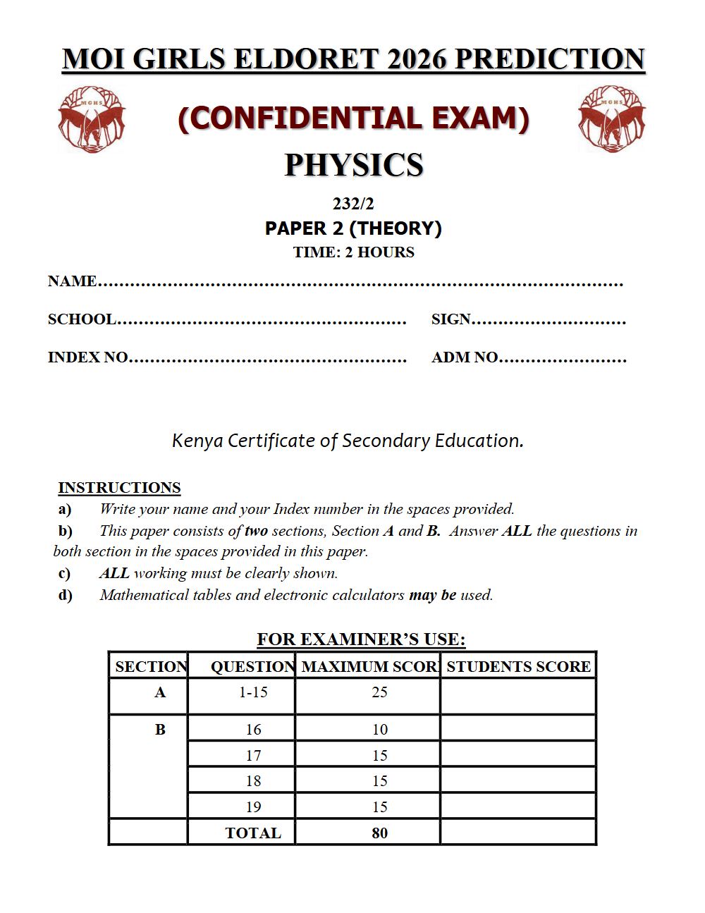 Thumbnail preview of Form 4 Physics Paper 2 KCSE Prediction 2026_24
