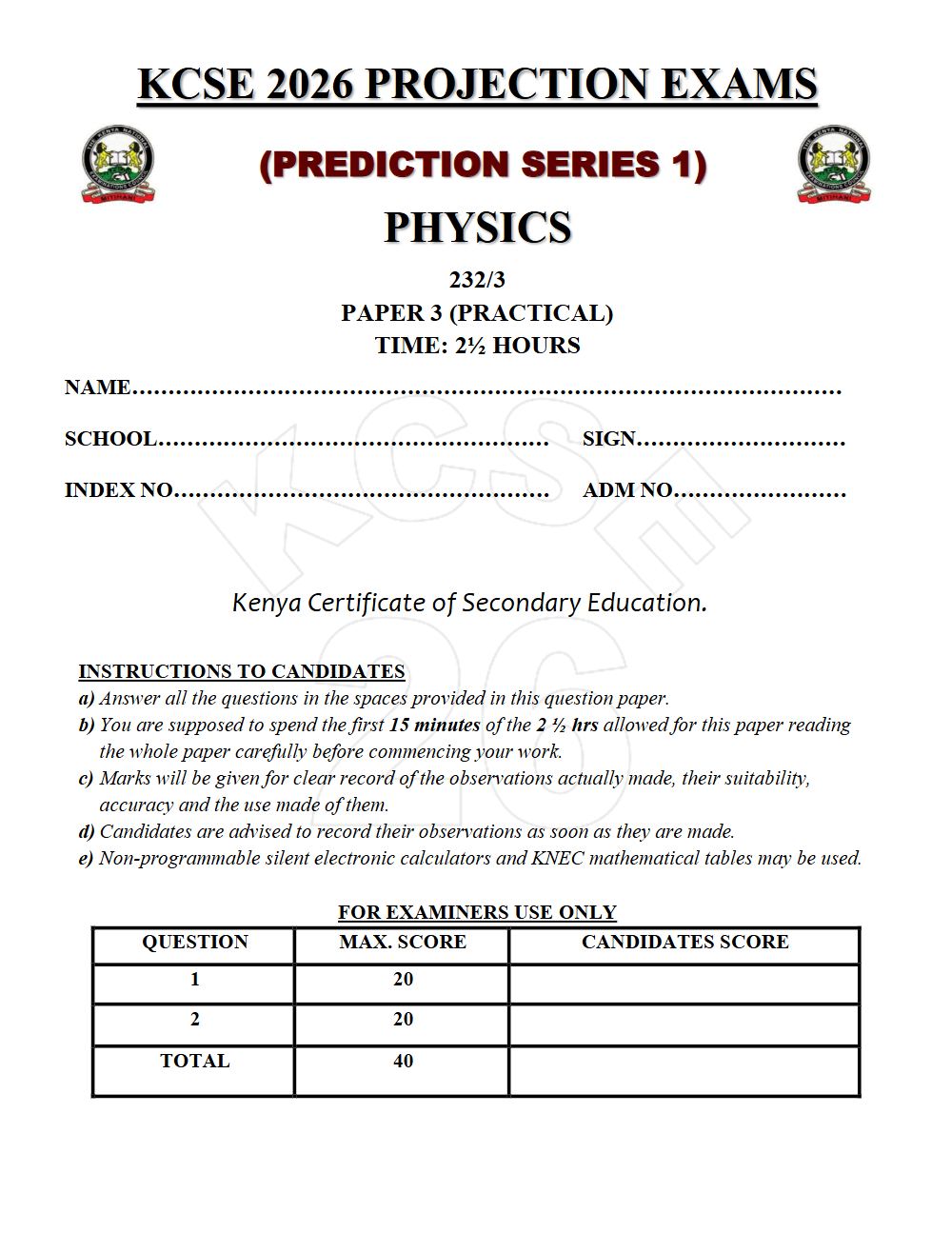 Thumbnail preview of Form 4 Physics Paper 3 KCSE Prediction 2026_16