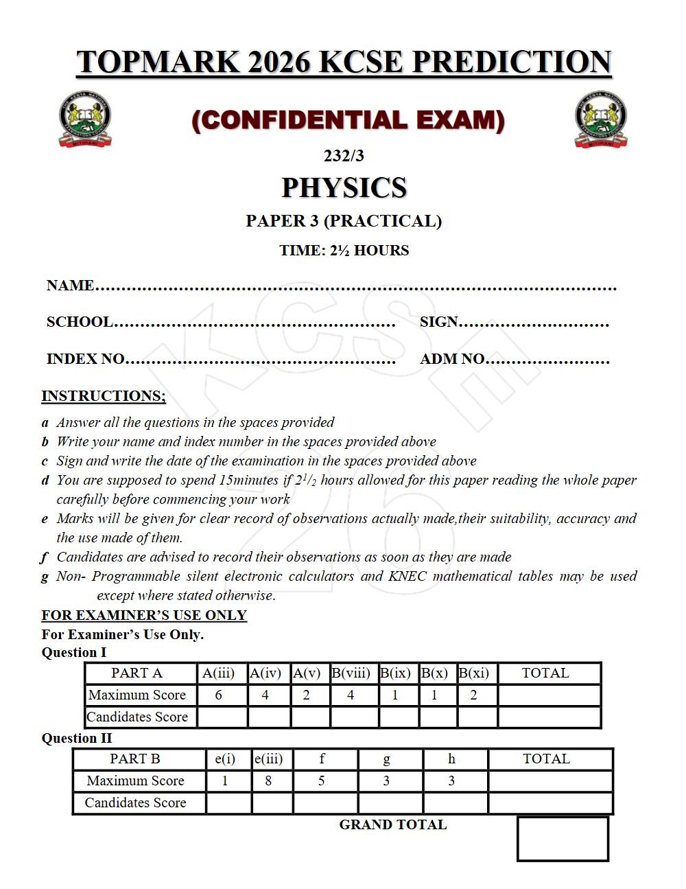 Thumbnail preview of Form 4 Physics Paper 3 KCSE Prediction 2026_32