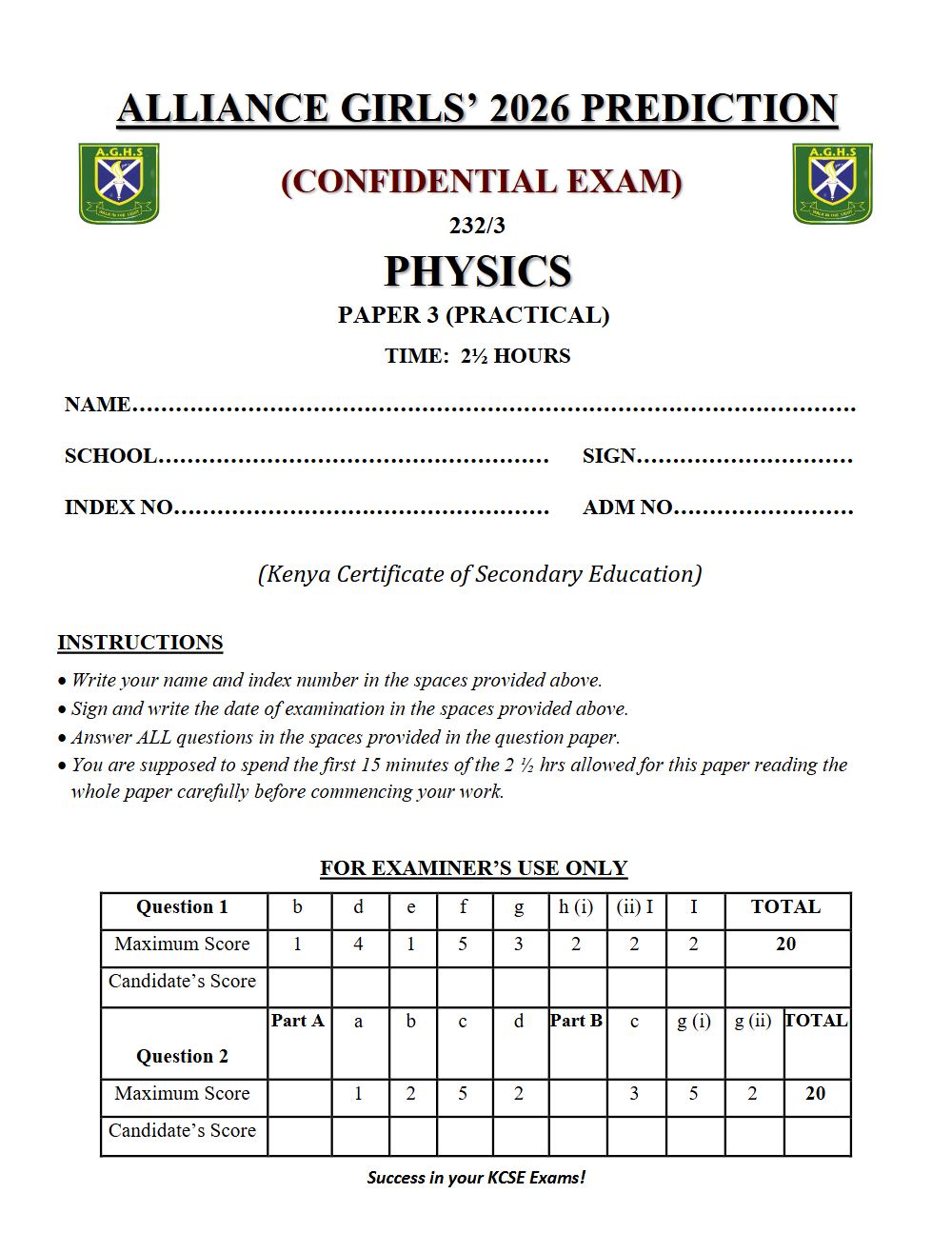 Thumbnail preview of Form 4 Physics Paper 3 KCSE Prediction 2026_6