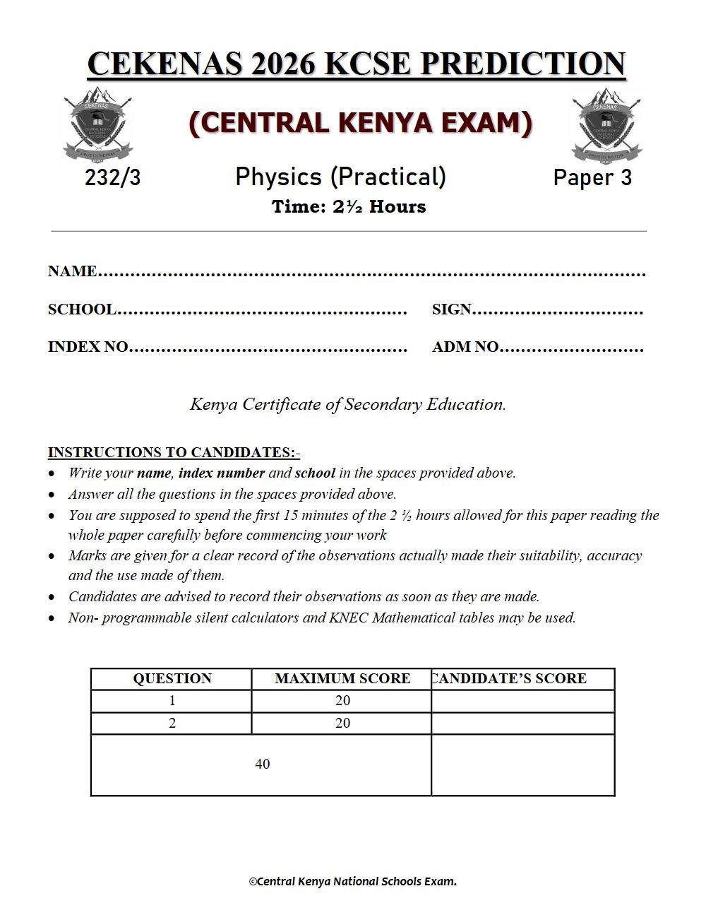 Thumbnail preview of Form 4 Physics Paper 3 KCSE Prediction 2026_7