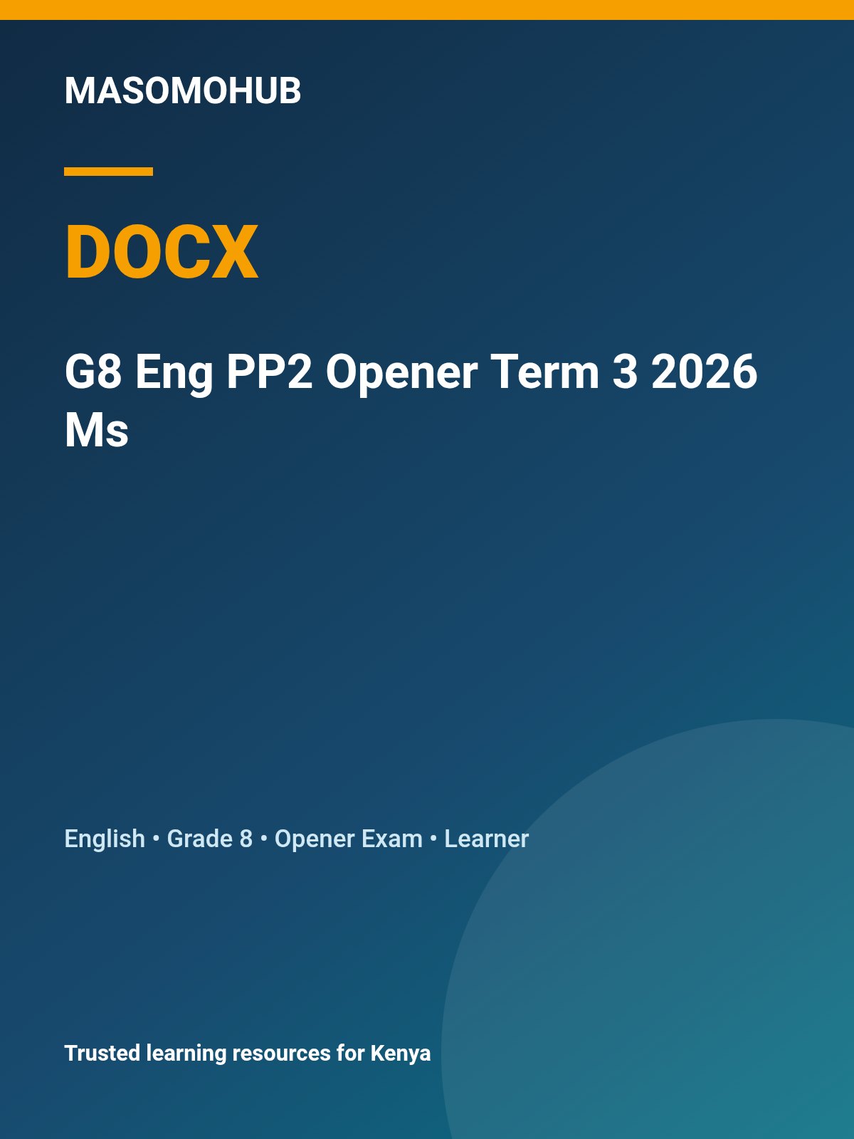 Thumbnail preview of G8 Eng PP2 Opener Term 3 2026 Ms