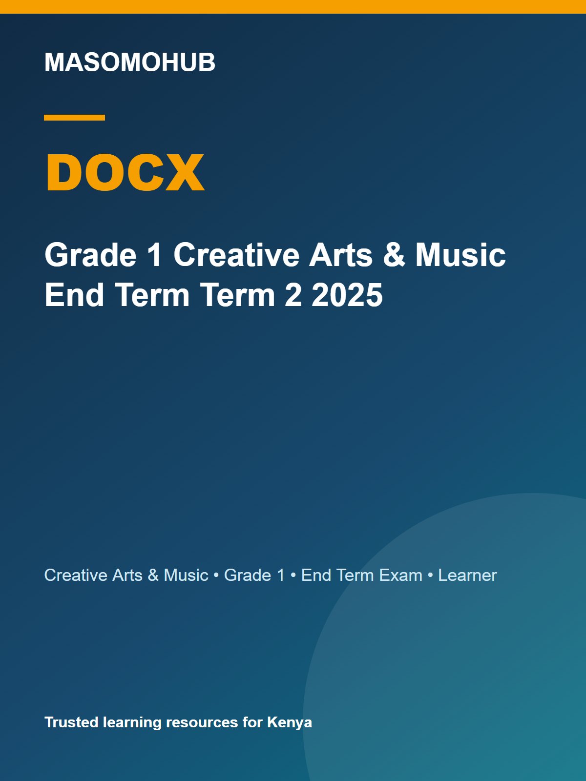 Thumbnail preview of Grade 1 Creative Arts & Music End Term Term 2 2025
