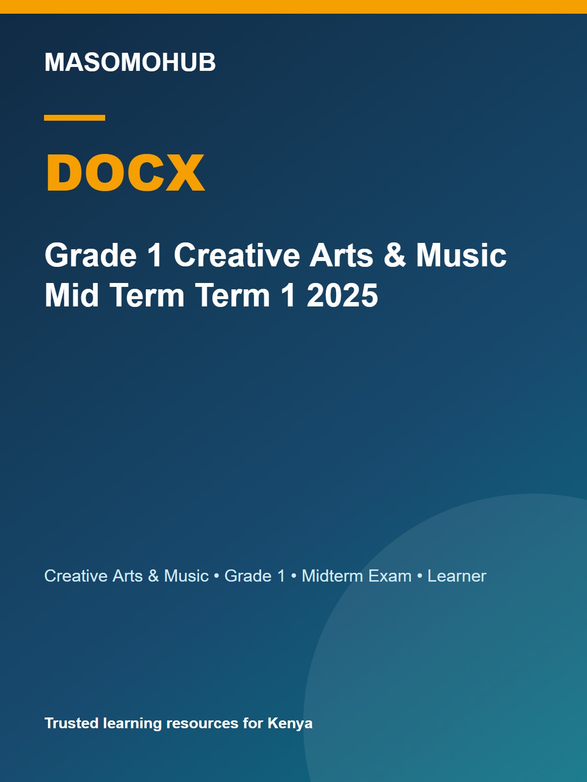 Thumbnail preview of Grade 1 Creative Arts & Music Mid Term Term 1 2025