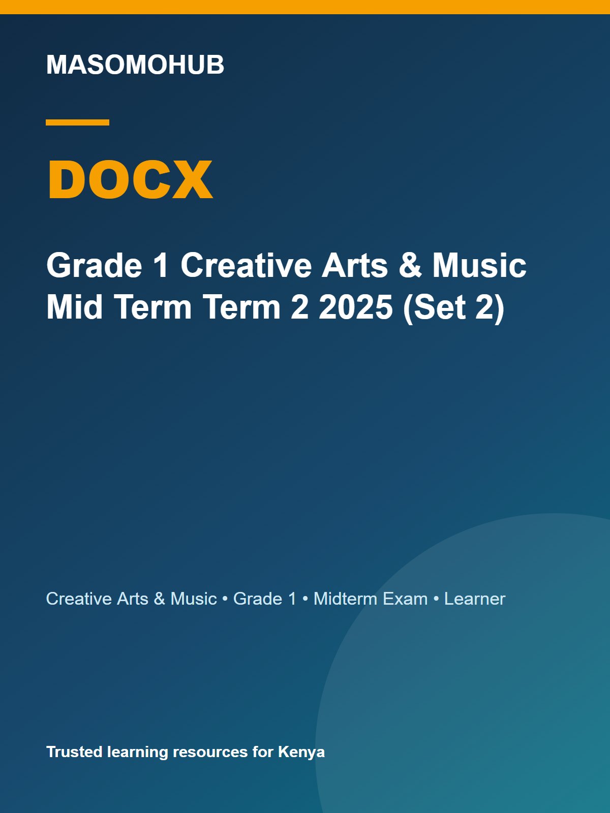 Thumbnail preview of Grade 1 Creative Arts & Music Mid Term Term 2 2025 (Set 2)
