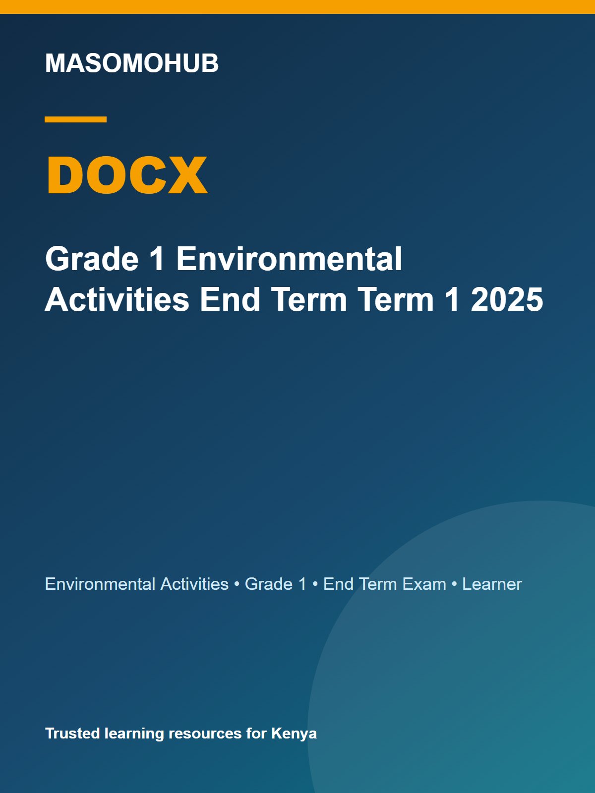 Thumbnail preview of Grade 1 Environmental Activities End Term Term 1 2025