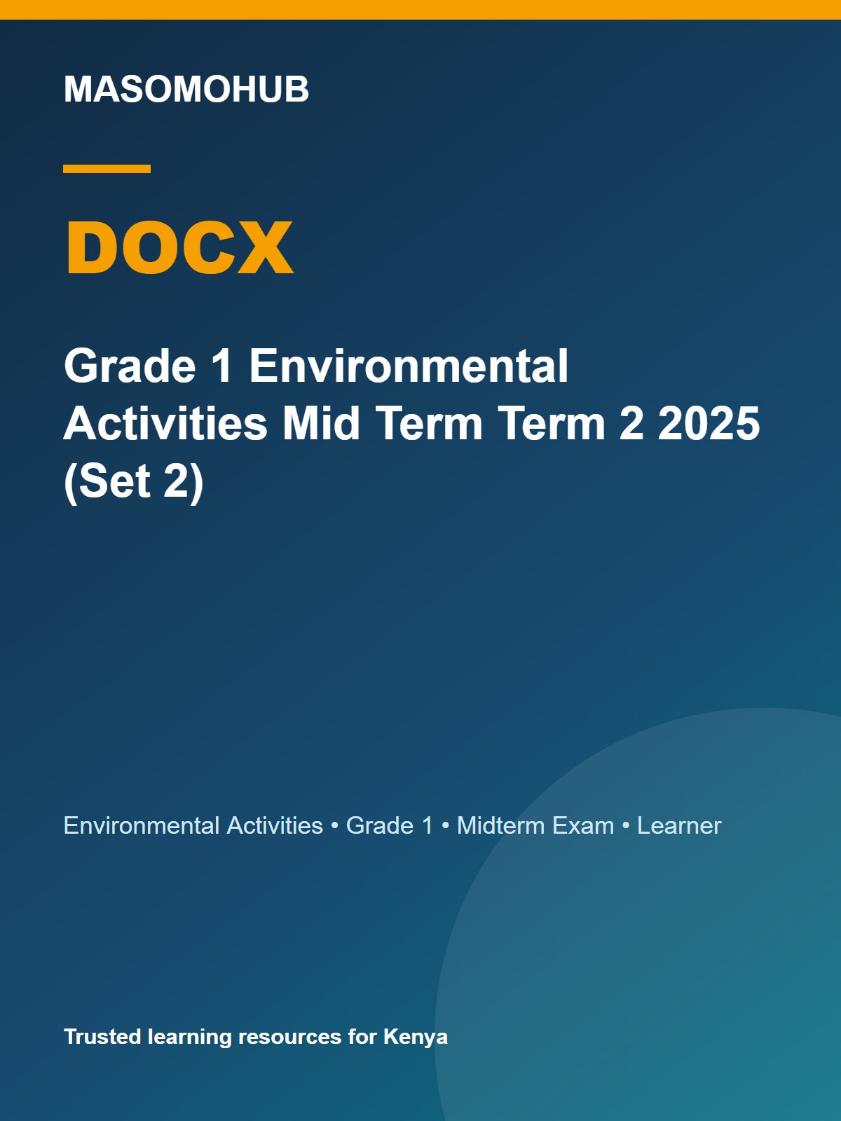 Thumbnail preview of Grade 1 Environmental Activities Mid Term Term 2 2025 (Set 2)