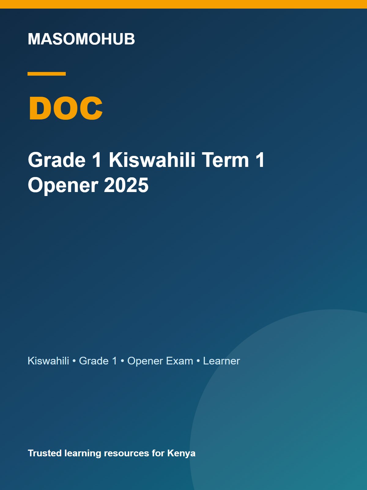 Thumbnail preview of Grade 1 Kiswahili Term 1 Opener 2025
