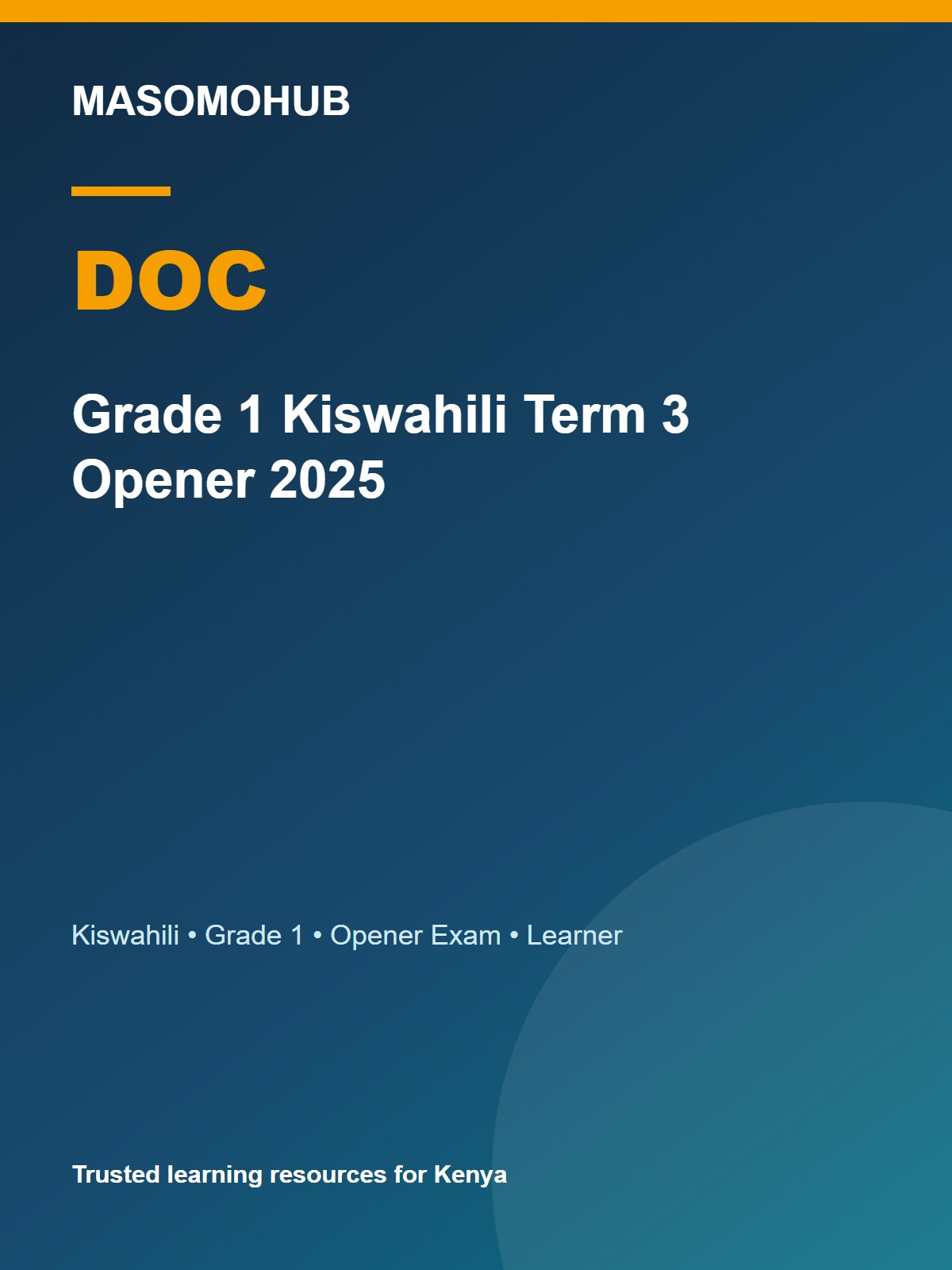 Thumbnail preview of Grade 1 Kiswahili Term 3 Opener 2025
