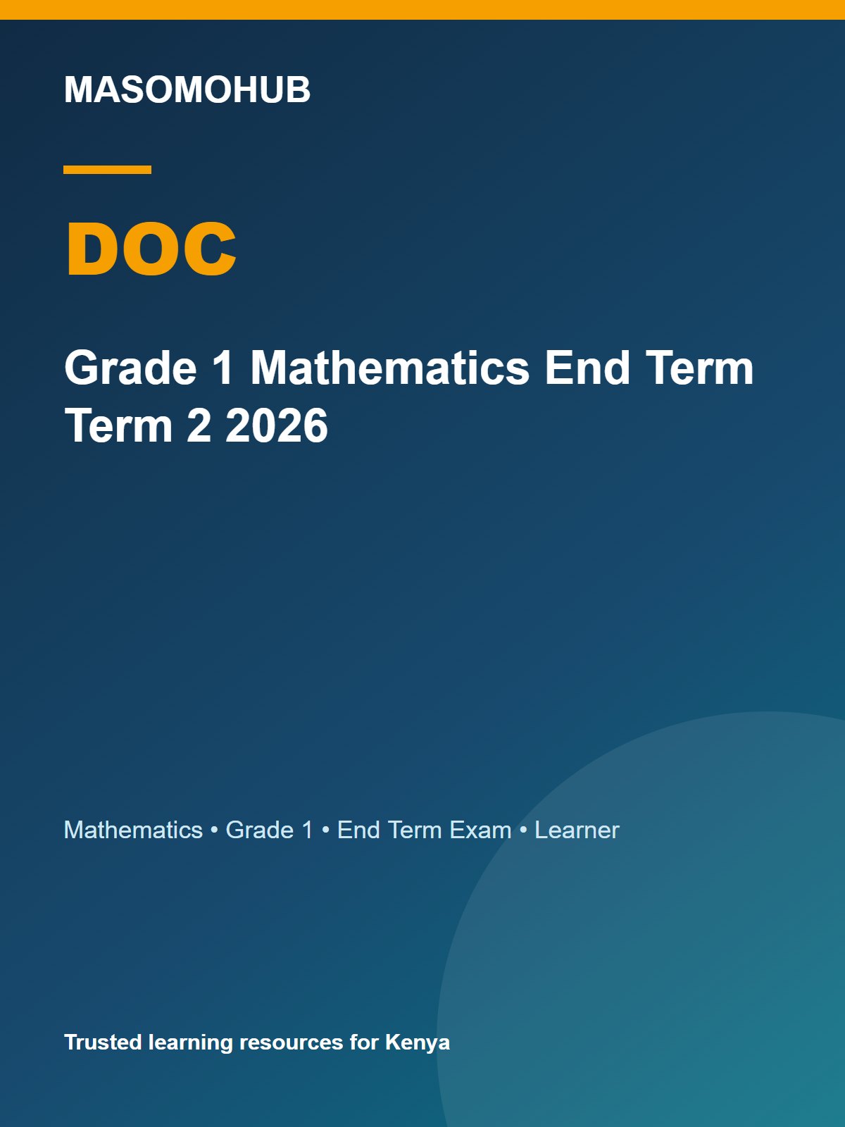 Thumbnail preview of Grade 1 Mathematics End Term Term 2 2026