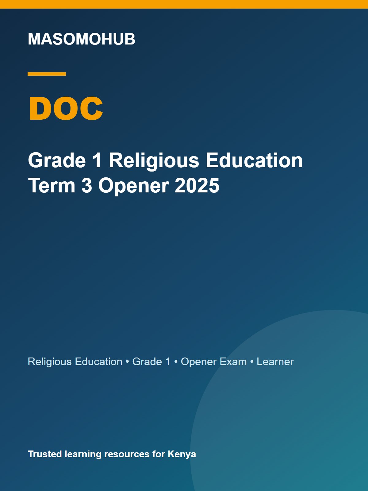 Thumbnail preview of Grade 1 Religious Education Term 3 Opener 2025