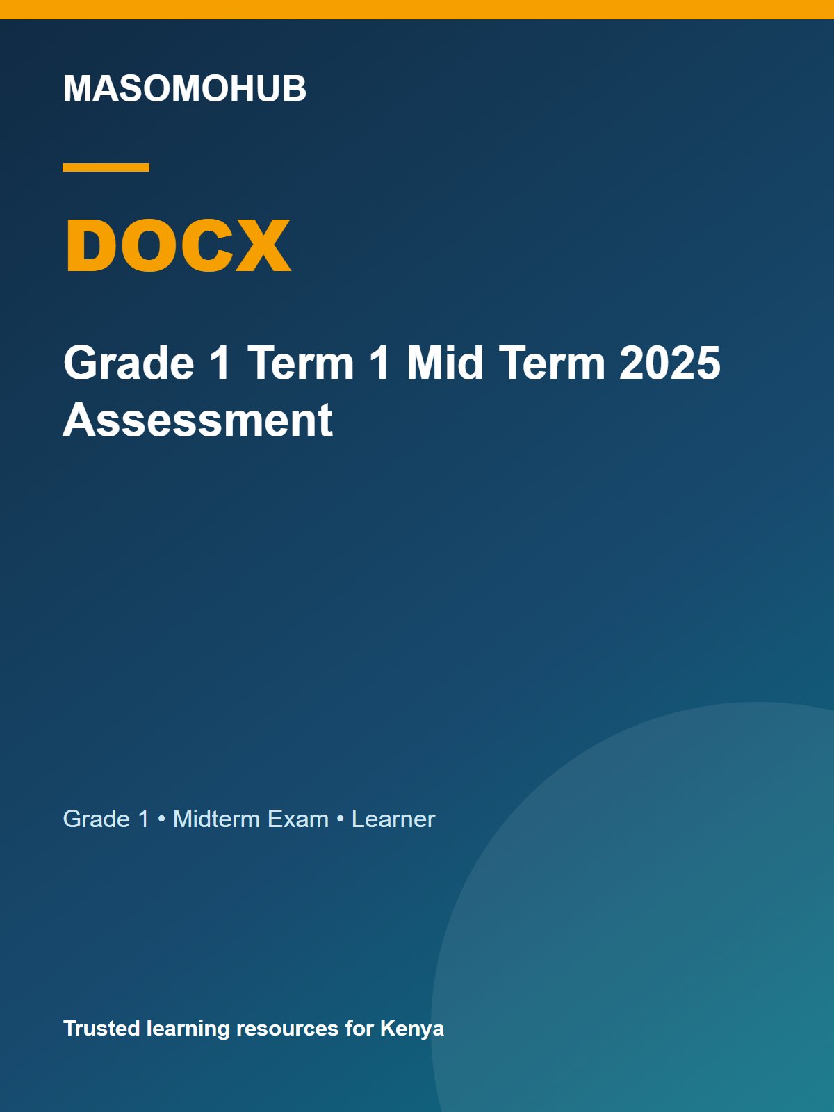 Thumbnail preview of Grade 1 Term 1 Mid Term 2025 Assessment