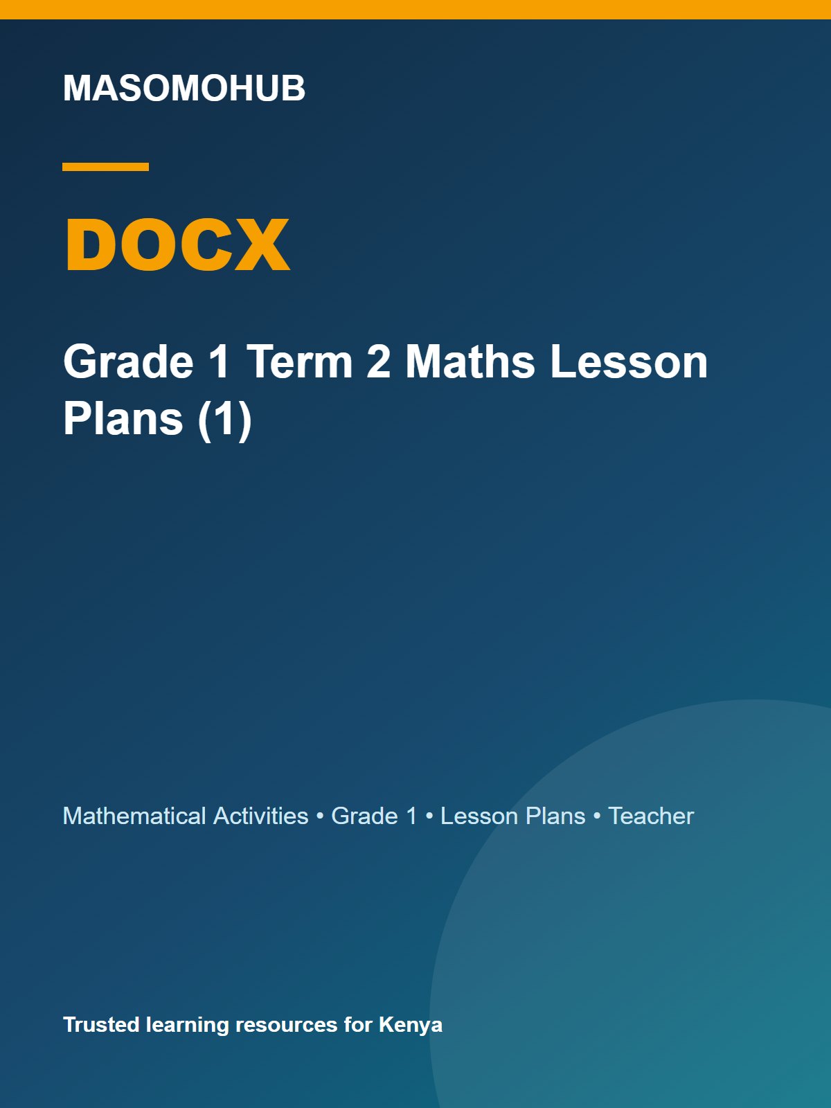 Thumbnail preview of Grade 1 Term 2 Maths Lesson Plans (1)