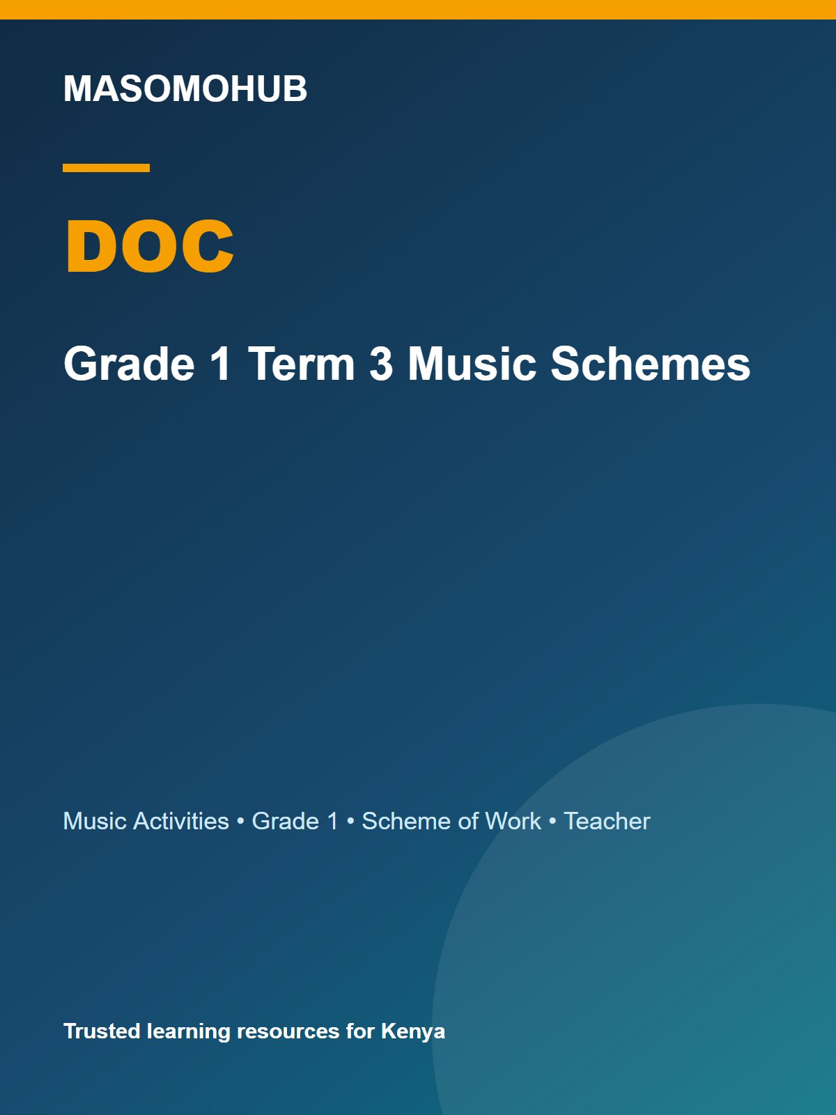 Preview of Grade 1 Music Activities Schemes of Work Term 3 2026