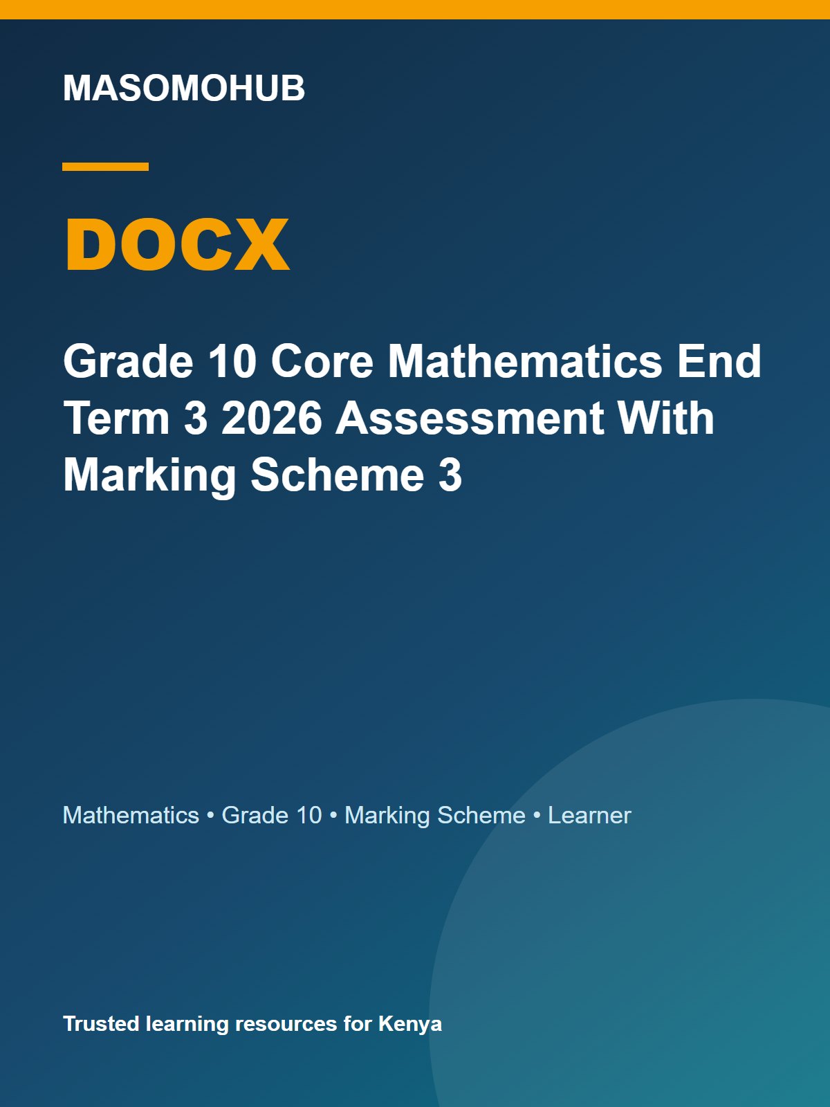 Thumbnail preview of Grade 10 Core Mathematics End Term 3 2026 Assessment With Marking Scheme 3