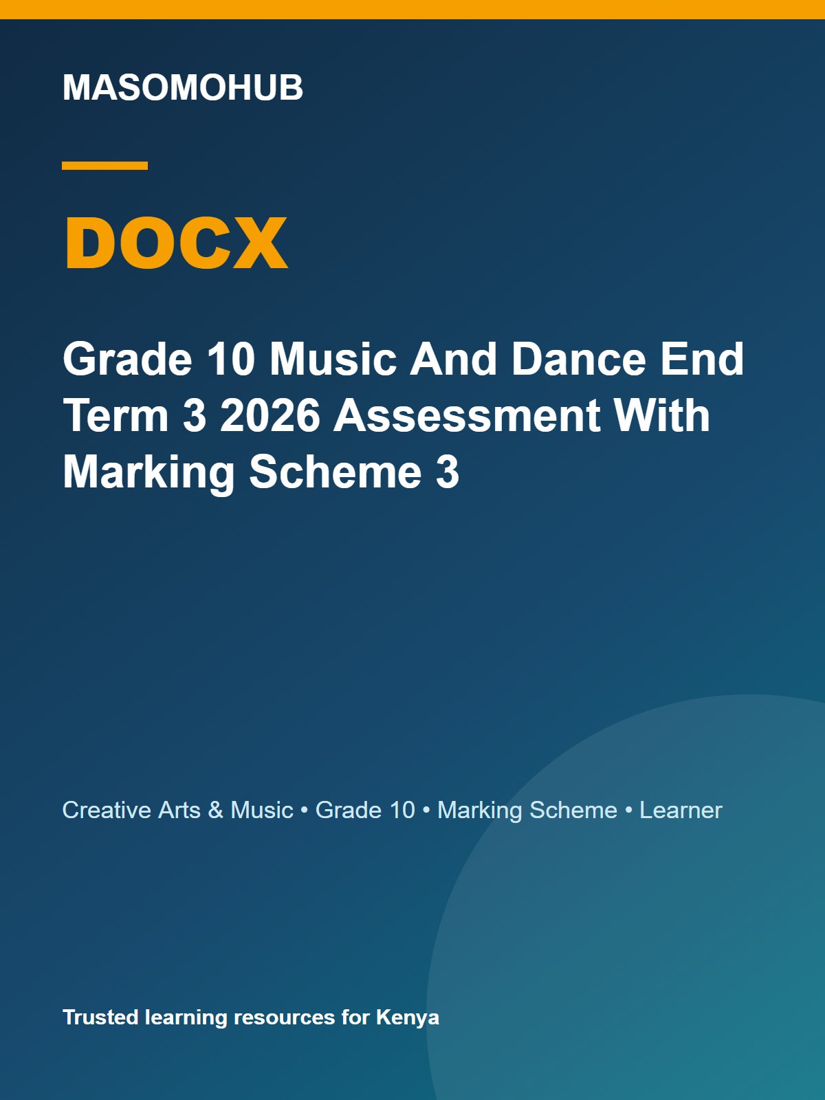Thumbnail preview of Grade 10 Music And Dance End Term 3 2026 Assessment With Marking Scheme 3