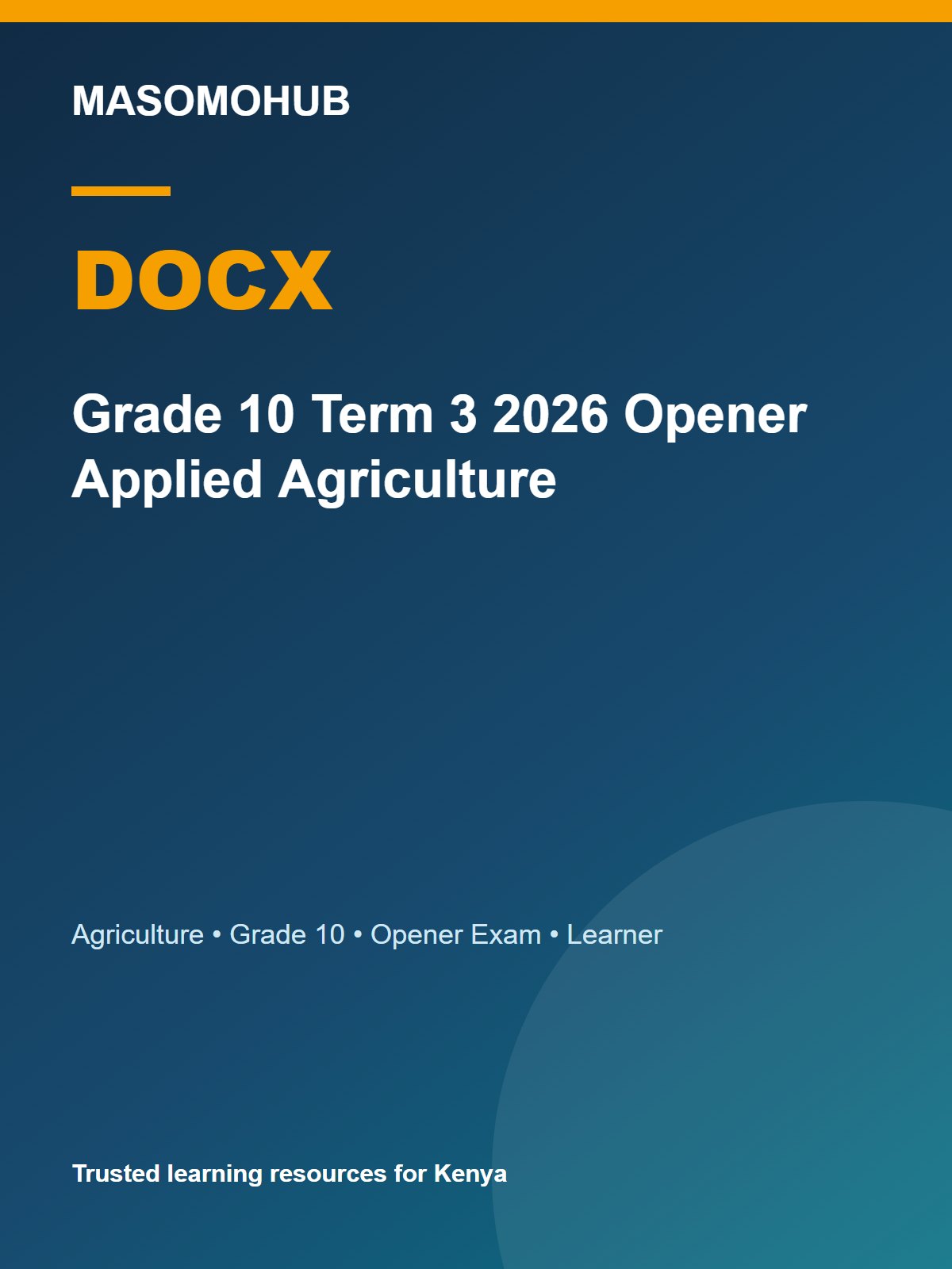 Thumbnail preview of Grade 10 Term 3 2026 Opener Applied Agriculture