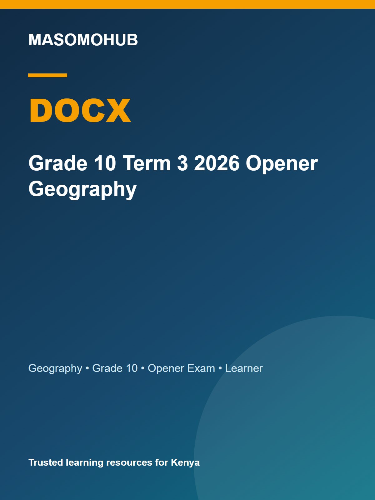 Thumbnail preview of Grade 10 Term 3 2026 Opener Geography
