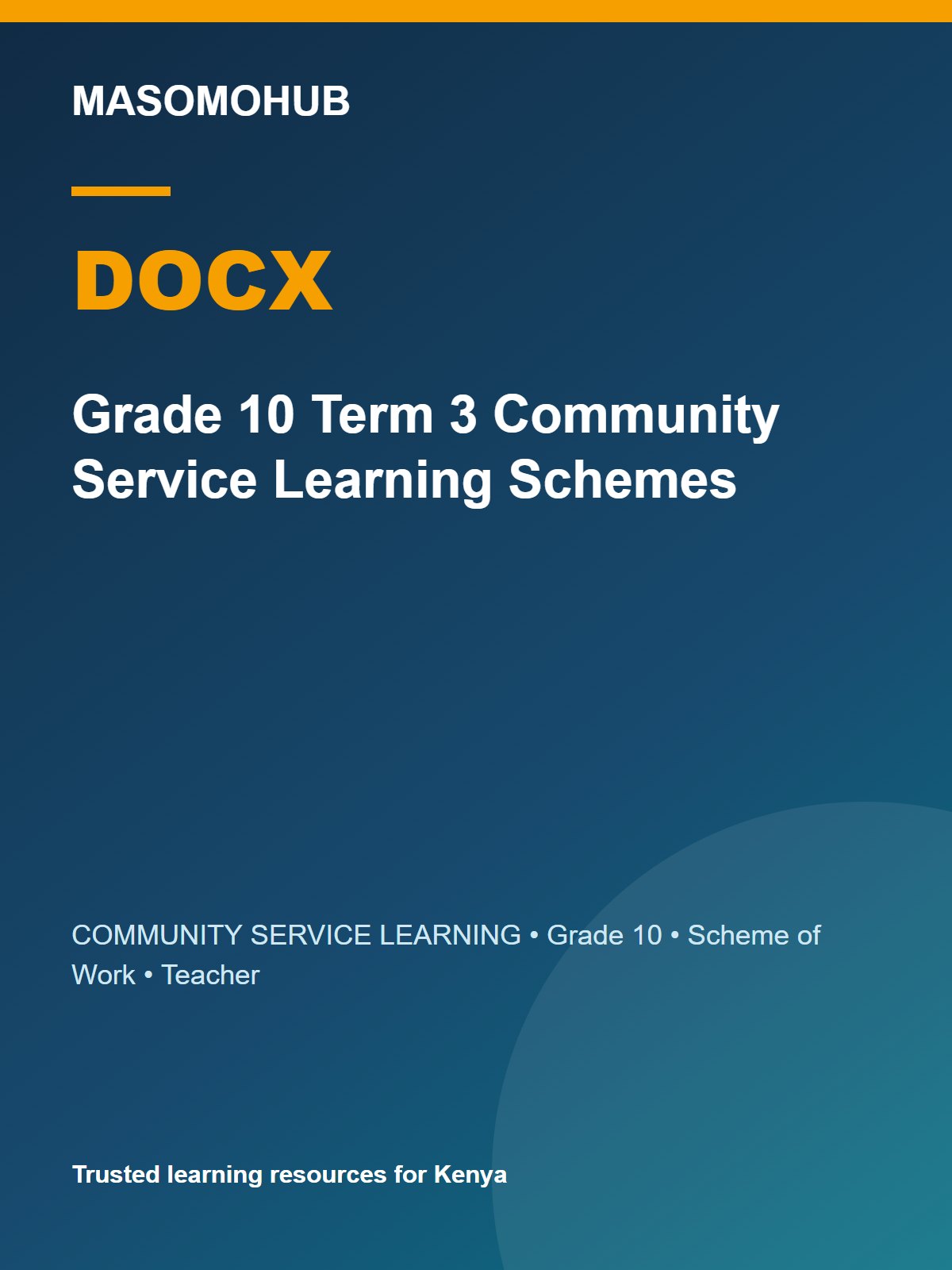 Thumbnail preview of Grade 10 Term 3 Community Service Learning Schemes