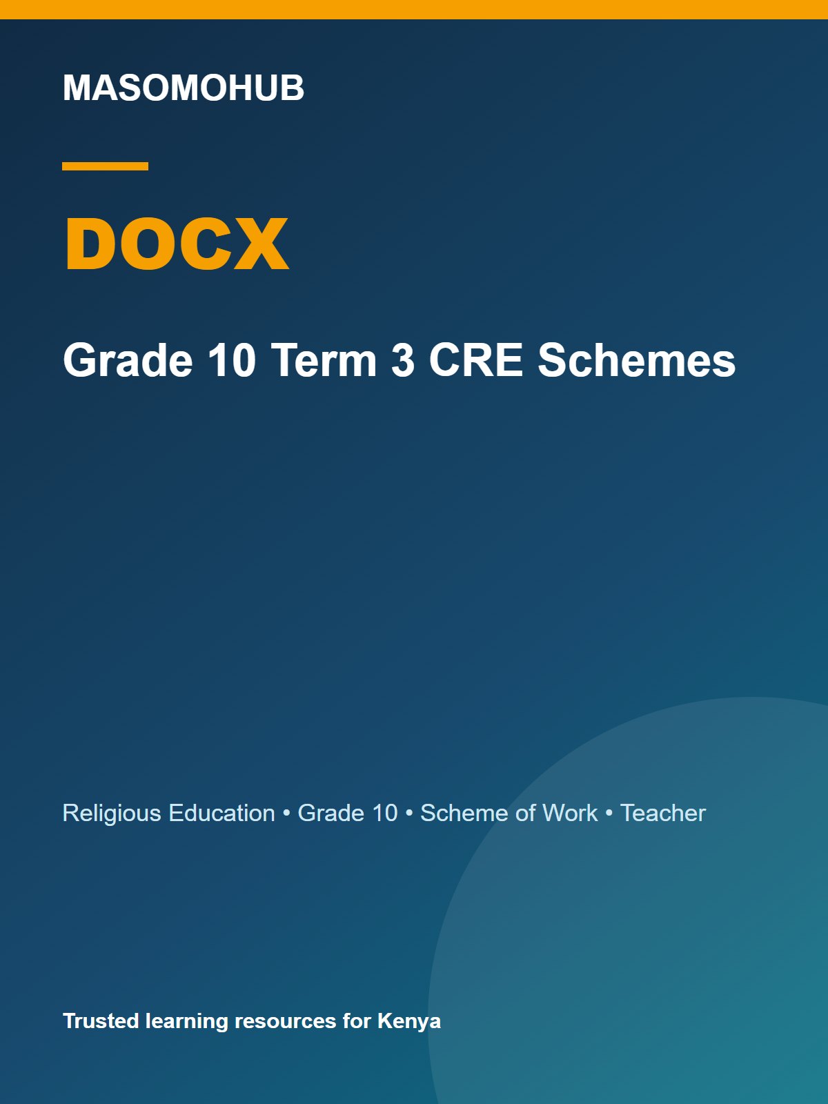 Thumbnail preview of Grade 10 Term 3 CRE Schemes