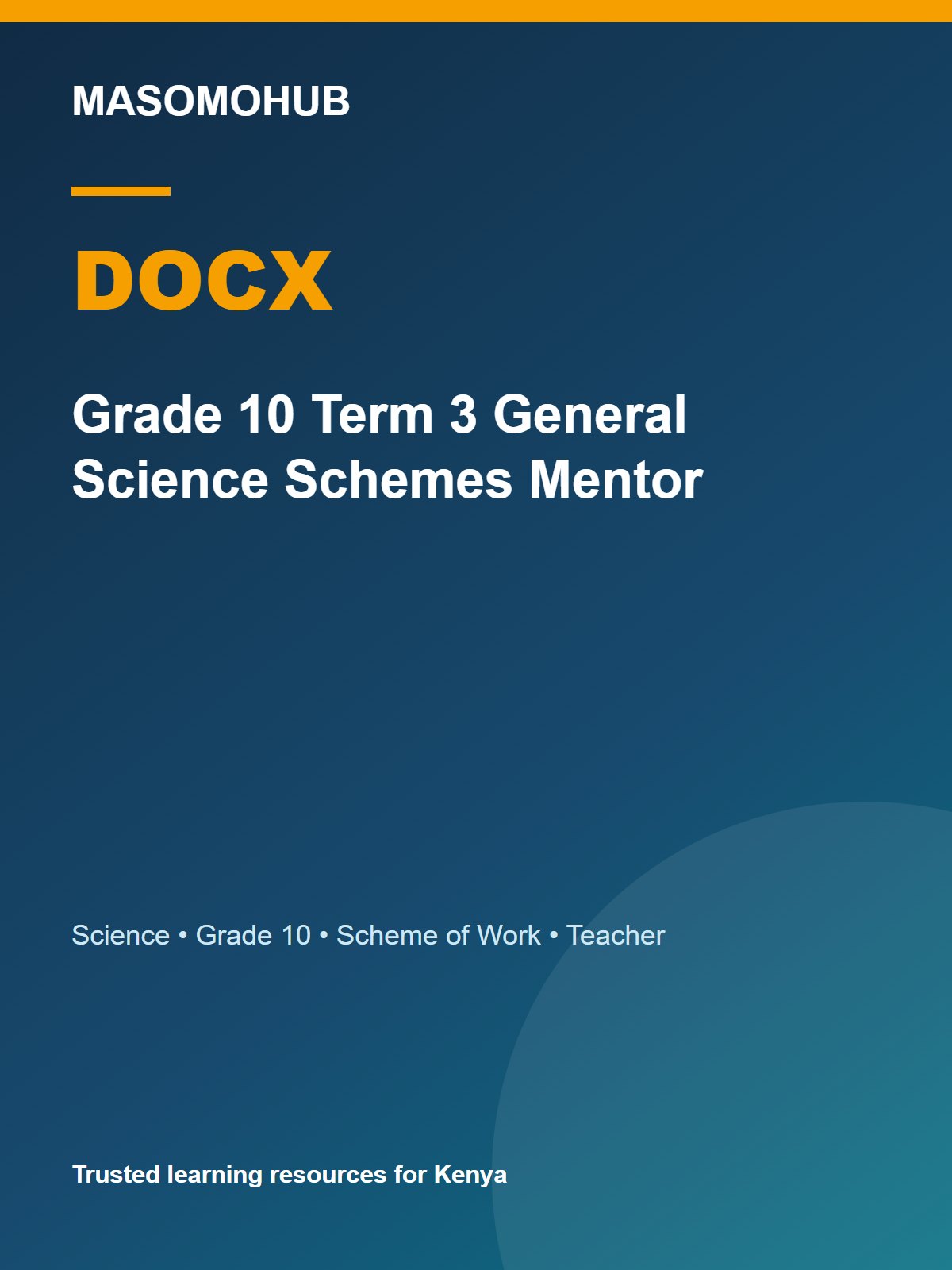 Thumbnail preview of Grade 10 Term 3 General Science Schemes Mentor