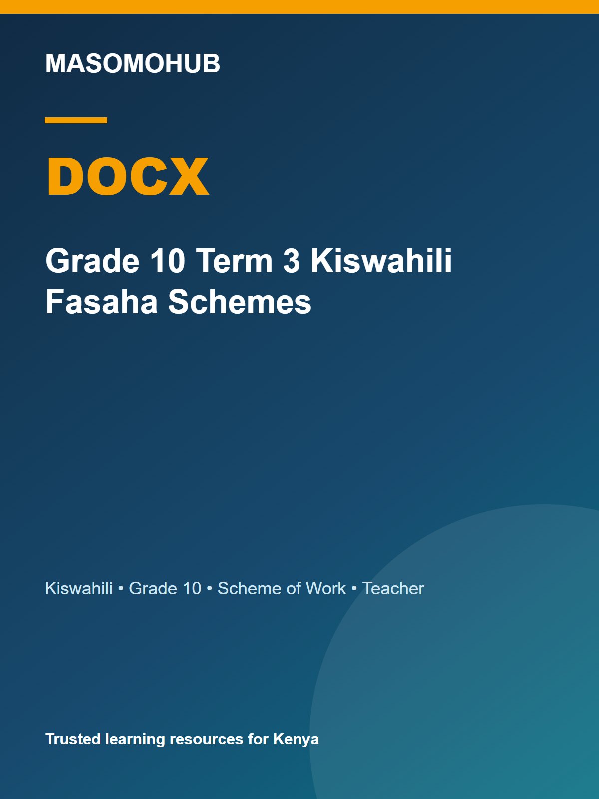 Thumbnail preview of Grade 10 Term 3 Kiswahili Fasaha Schemes