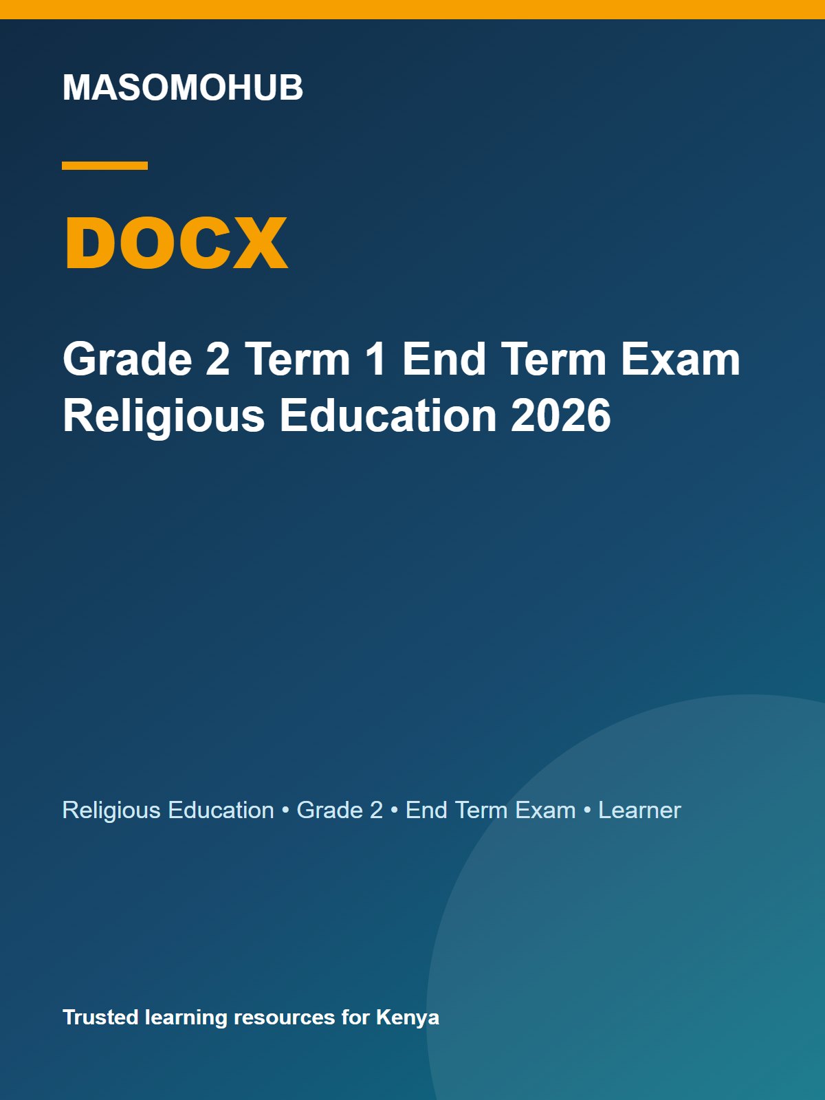 Thumbnail preview of Grade 2 Term 1 End Term Exam Religious Education 2026