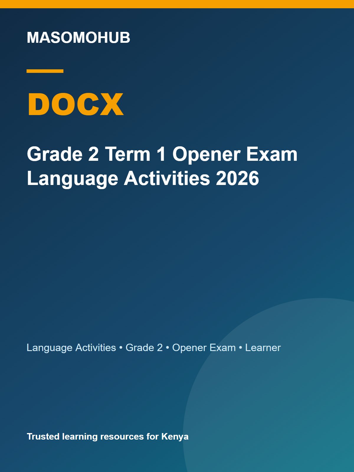 Thumbnail preview of Grade 2 Term 1 Opener Exam Language Activities 2026