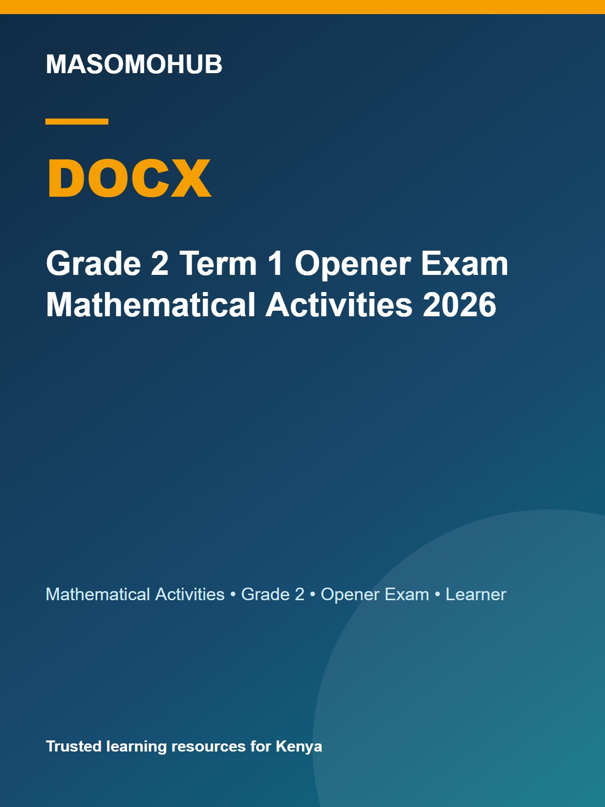 Thumbnail preview of Grade 2 Term 1 Opener Exam Mathematical Activities 2026