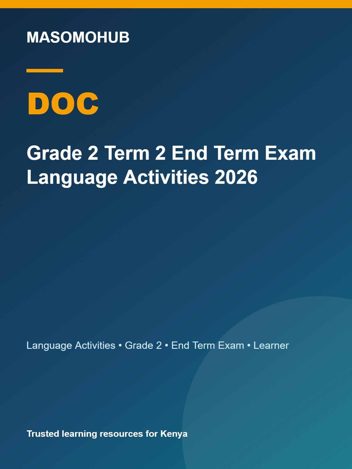 Thumbnail preview of Grade 2 Term 2 End Term Exam Language Activities 2026
